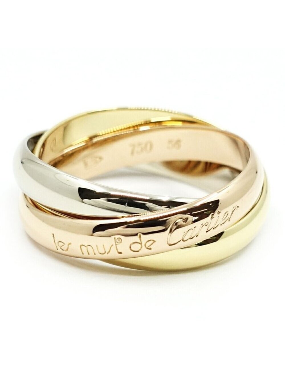 Cartier 18k Yellow Gold WG PG Trinity Ring Bullion